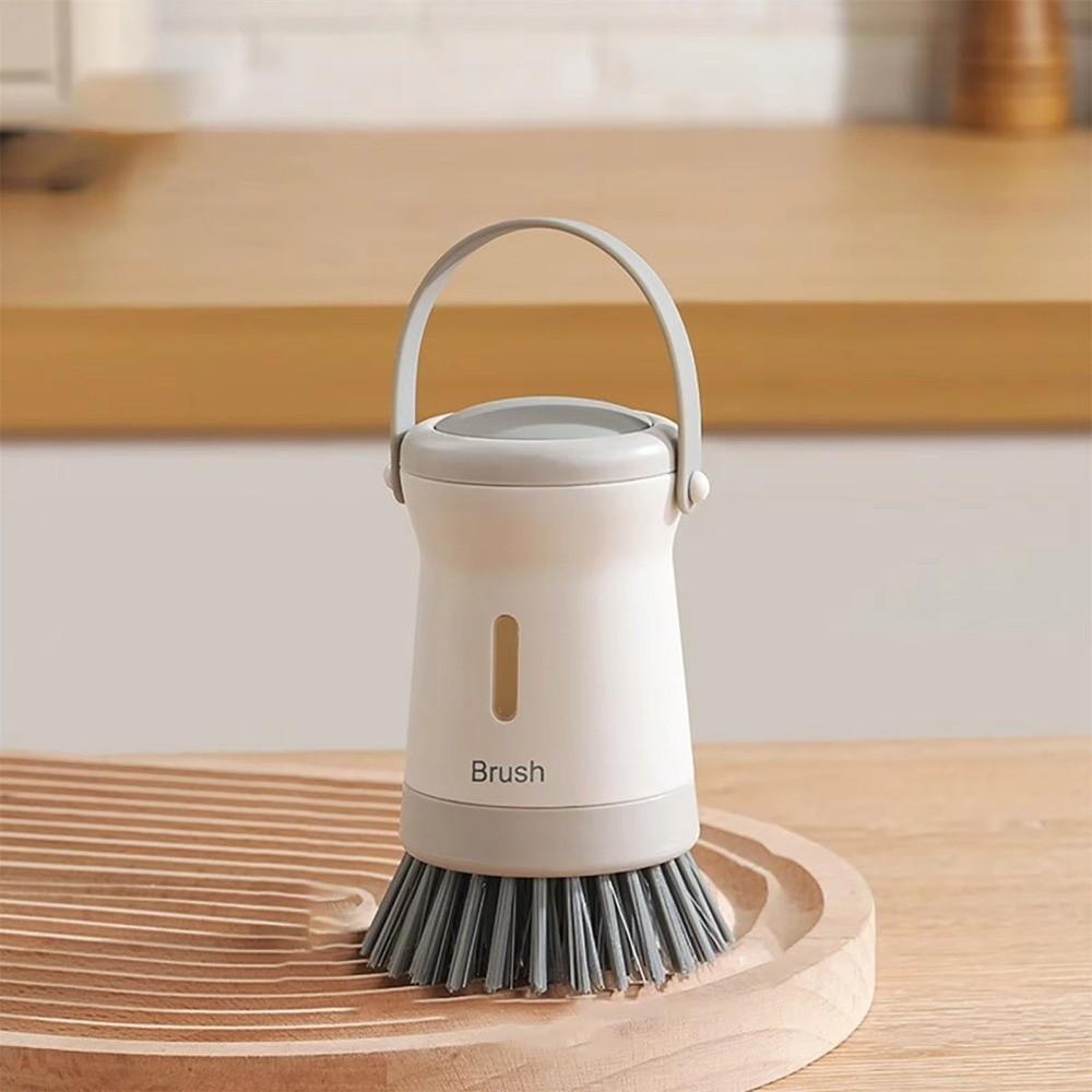Ergonomic Press Dish Scrubber Non-Scratch Kitchen Scrub Brush Dish Brush  for Pots Cookware