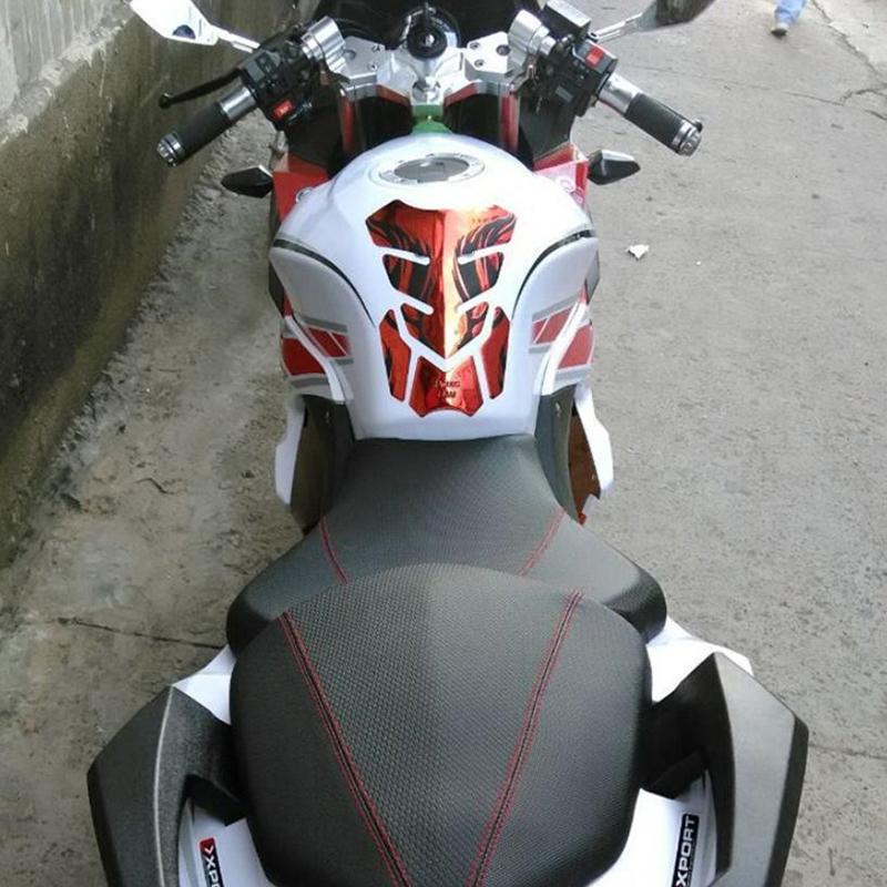 Pegatina Pad de Tanque de Motocicleta Espina de Pescado 3D Pegatinas Pad de Tanque Protector de Aceite Gas Cubierta Decoración Llama Accesorios de Motocicleta