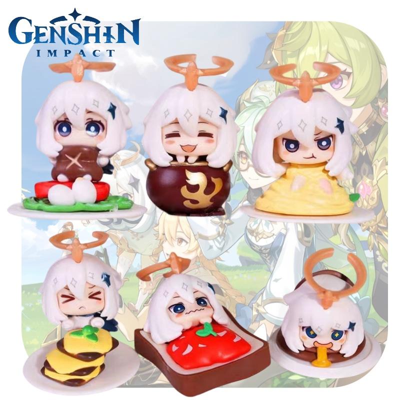 Original God Paimon Pvc Collectible Figure 4-6cm Cute Anime Character Toy