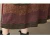 Artistic Temperament Cotton Linen Round Neck Long Sleeve Casual Dress for Women