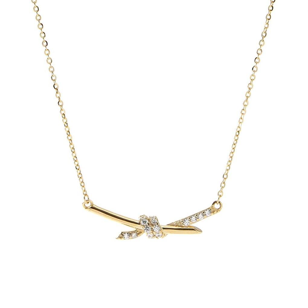 925 Silver Gold Plated Twist Stick Necklace