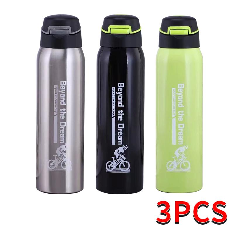 500ml Vacuum Insulated Bike Water Bottle - Stainless Steel Cycling Bottle with Straw, Double Wall Thermal Cup for Sports/Running