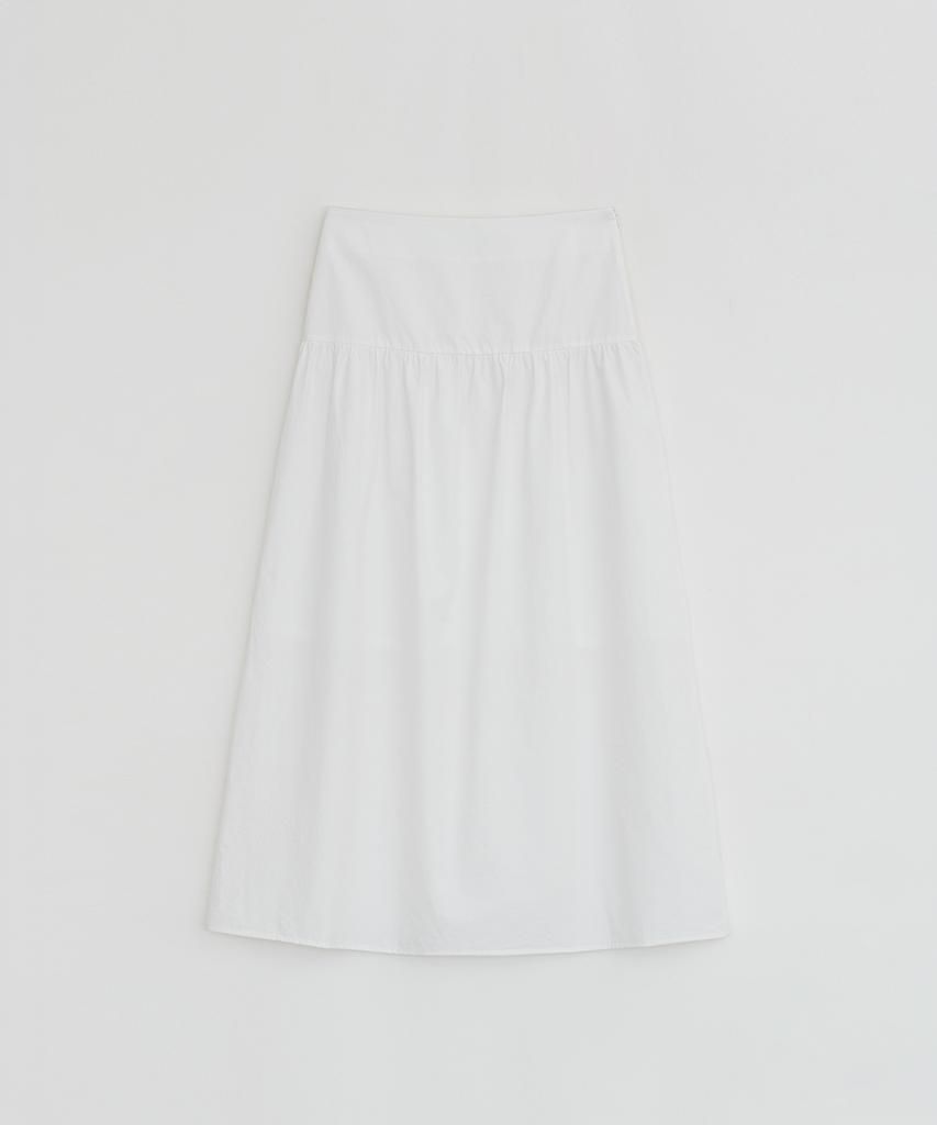 Loutaideu Cotton Shirring Skirt [White]