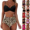 New Split Bikini Swimsuit Women's Tight Hard Bag Gathers Sexy High-waisted Swimsuit Women