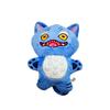 Scary Cute Blue Monster Cat Plush Toy Custom  Stuffed Animal Decoration 10cm Plush Keychain