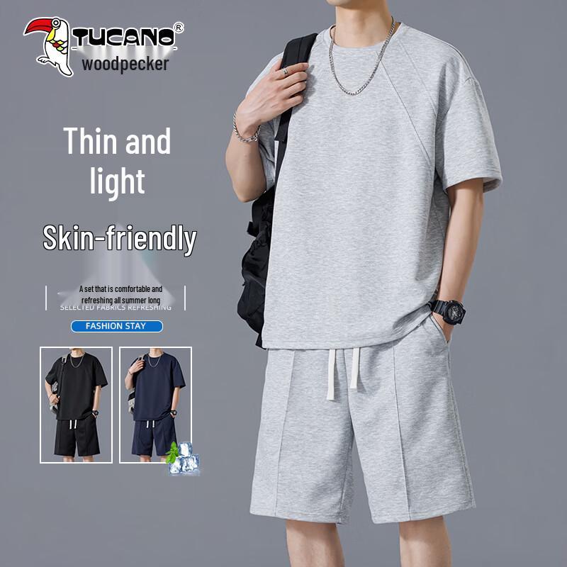 TUCANO Men s Quick-Dry Cool-Touch Short Sleeve Sportswear Set 5XL
