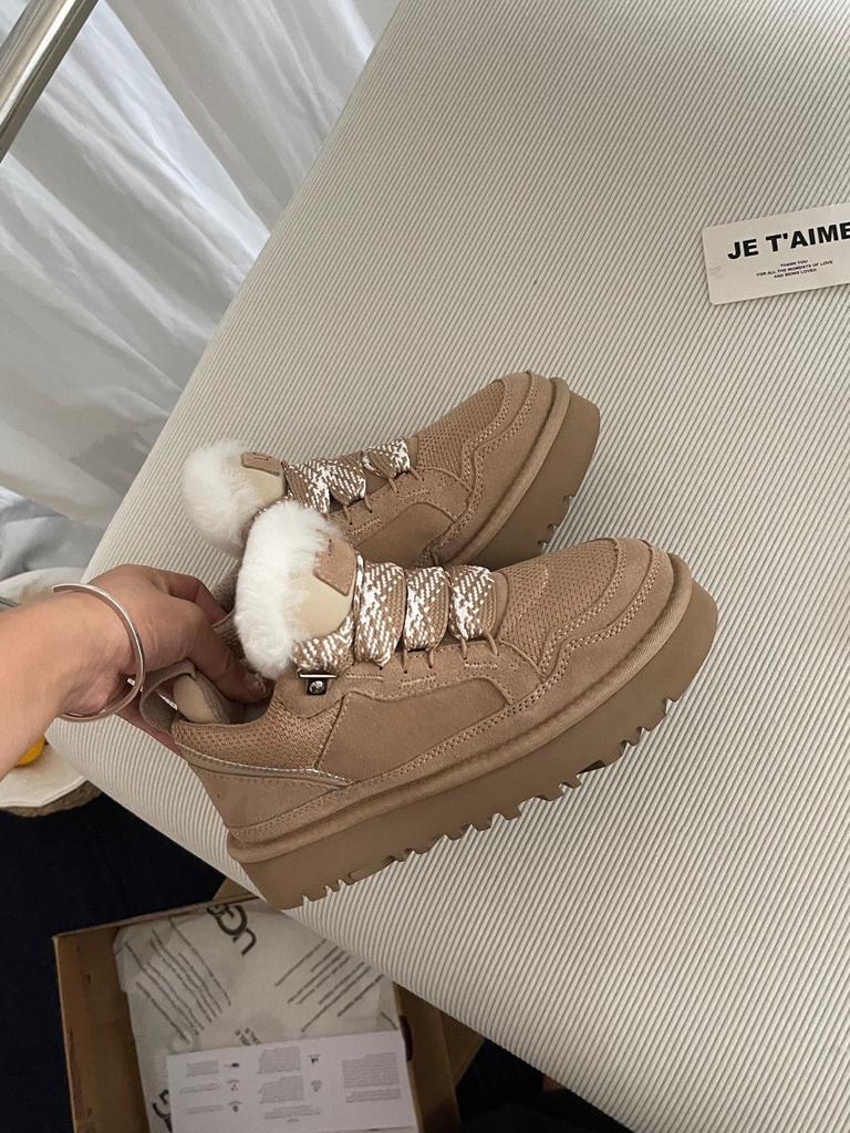 Cizme de zăpadă pentru femei Henan Sangpo cu talpă groasă, căptușite cu blană, din piele de vacă