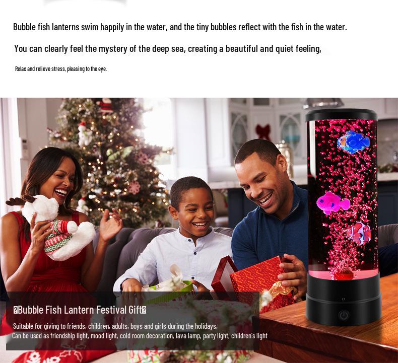 Color-Changing LED Night Light: Bubble Cylinder Fish Tank for Home Decor