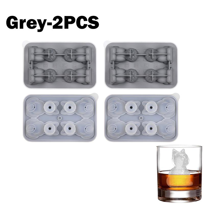 1/2/4PCS Cute 3D Cat Ice Cube Mold Silicone Easy Release BPA Free Ice Block Maker for Kitchen Household Fun Cat Shaped Ice Tray