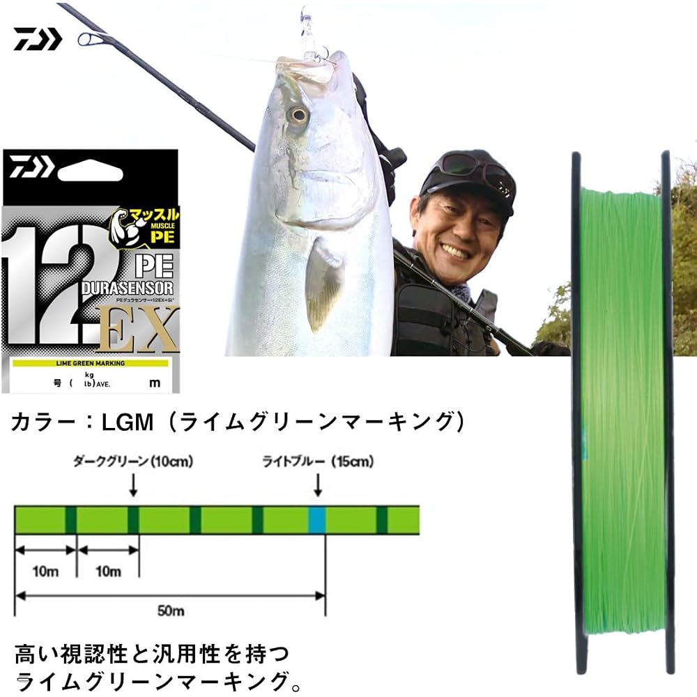 Daiwa PE Line 12-Strand PE Durascensor x12EX 5C6-400 Fishing Gear 400m