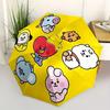 1pc BT21 Character Circle Umbrella with Plastic Handle,Suitable for All Seasons Home Travel Outdoor UmbrellaM1106