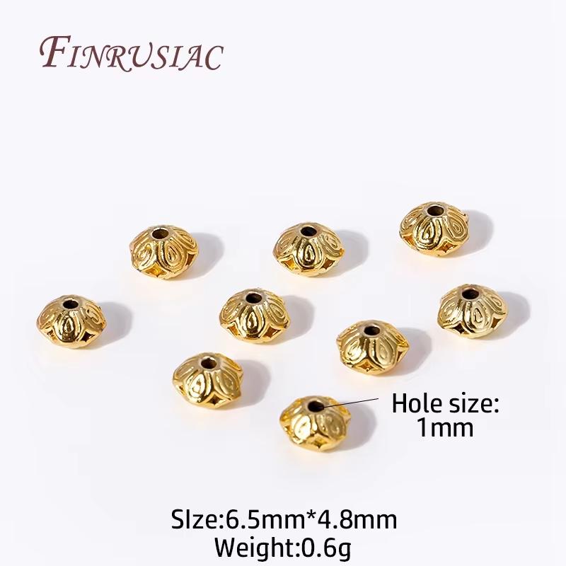 6.5mm*4.8mm Spacer Beads 18K Real Gold Plated Beads Separators For Bracelets Accessories,DIY Jewelry Making Supplies