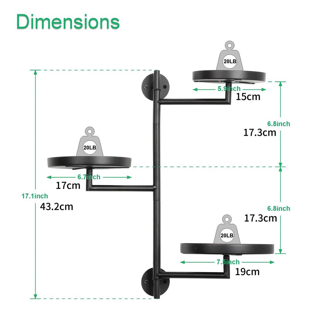 Window Rotating Plant Stand Shelf Indoor Black Floating Shelves 3 Tier Wall Mount Plant Holders for Living Room Home Decor