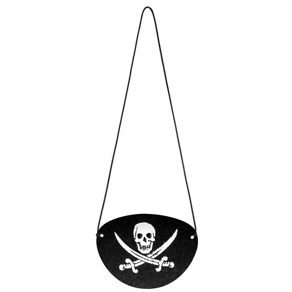 12pcs Single Pirate Eye Mask Halloween Pirate Theme Party Supplies Rope Felt Skull (with Knife) (Please Note When