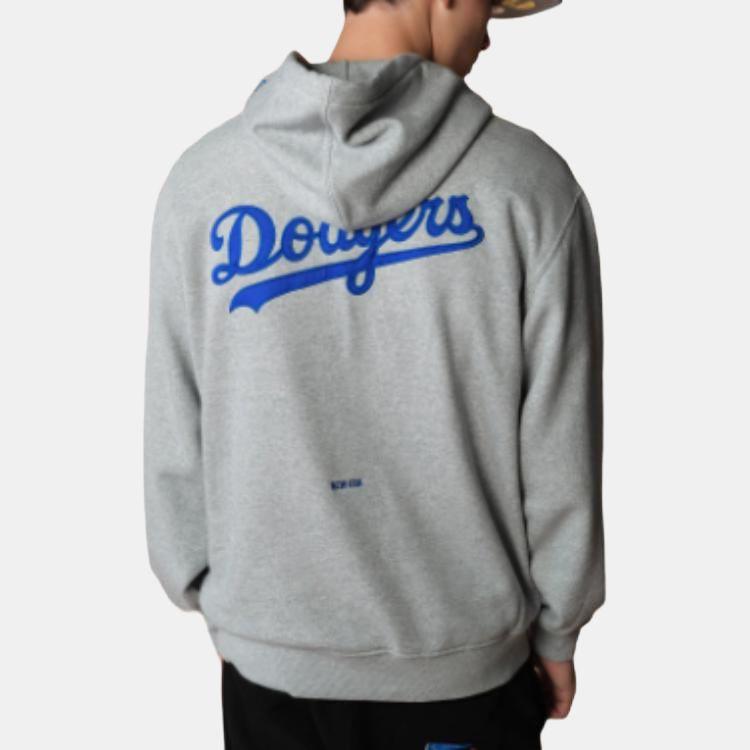 New Era FW25 MLB Team Series Los Angeles Dodgers American Casual Embroidered Letter Logo Fleece Hooded Drop Shoulder Long Sleeve Sweatshirt 14858063