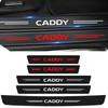 Carbon Fiber Car Threshold Sticker Door Pedal Strips for Volkswagen VW Caddy Rear Trunk Sill Bumper Anti Scratch Guard Decals zs9