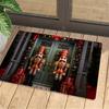 Nutcracker Flannel Christmas Mat Carpet, Non-Slip Washable Fade Resistant for Living Room Bedroom Office Hallway Decor