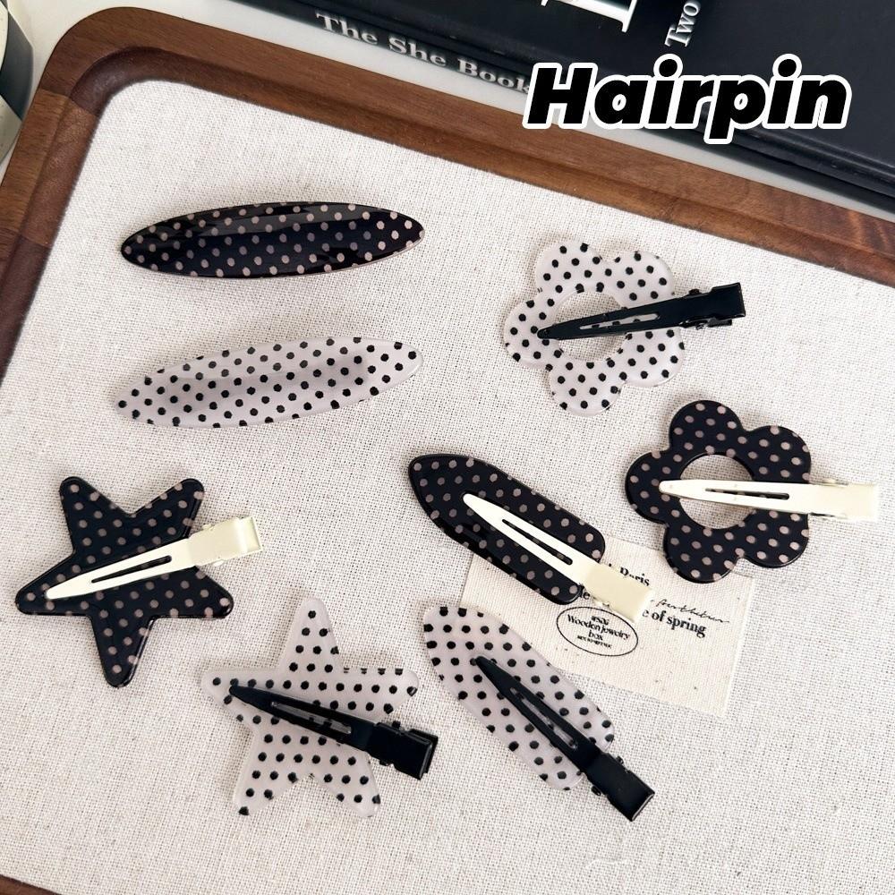Polka Dot Hair Clips Minimalist Design BB Clip Head Side Clip  Women Girl Hair Styling Accessories