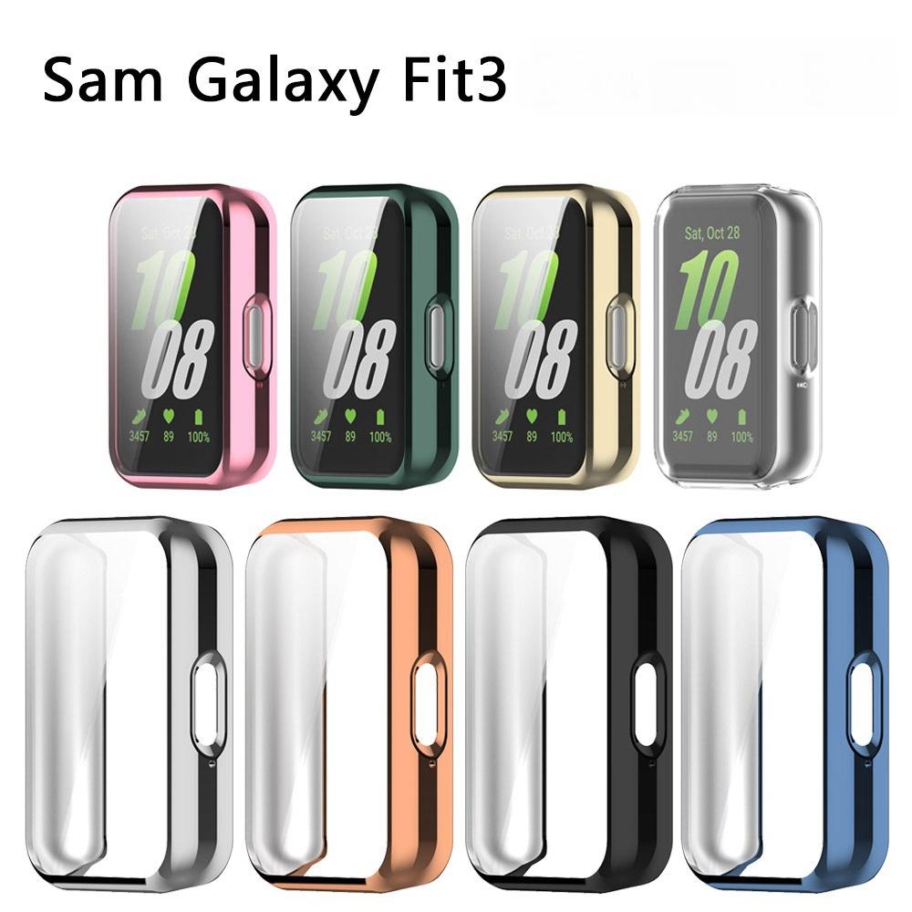 Vollständige Schutzhülle für Samsung Galaxy Watch Fit 3 Weiche TPU Beschichtete Stoßstange Rundum Uhrenschutzschale Abdeckungen