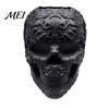 Creative Desktop Accessories Halloween Skull Makeup Brush Holder, Matte Black Gothic Skeleton Pen Organizer Resin Cup for Desk, Storage Figurine