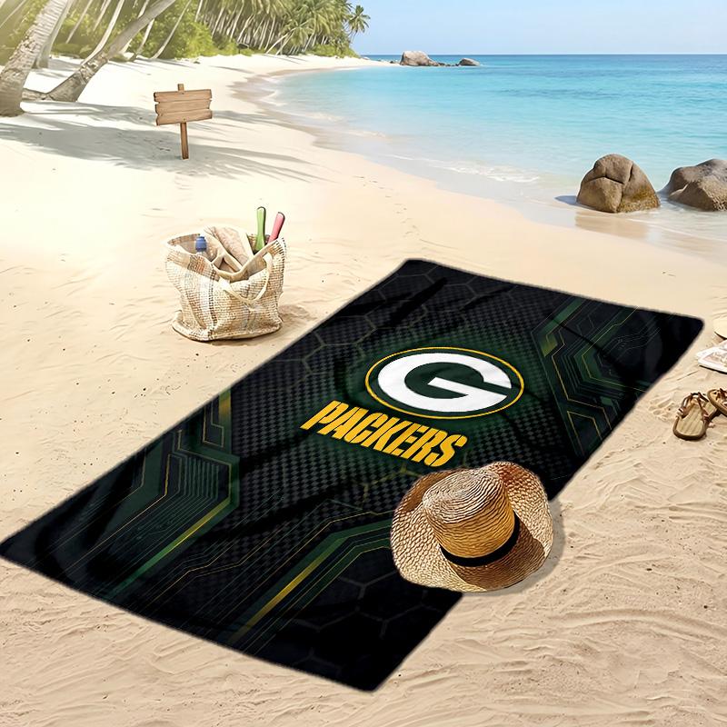 Asciugamano da Spiaggia Stampa Green Bay Packers Morbido Portatile Asciugatura Rapida?Asciugamano Asciutto Per Piscina Vacanza Estiva Sport all'Aperto