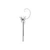 Retro Personality Liquid Metal Butterfly Long Tassels Stud Earring Integrated Ear Bone Clip Earring Ear Hanging Designer Jewelry