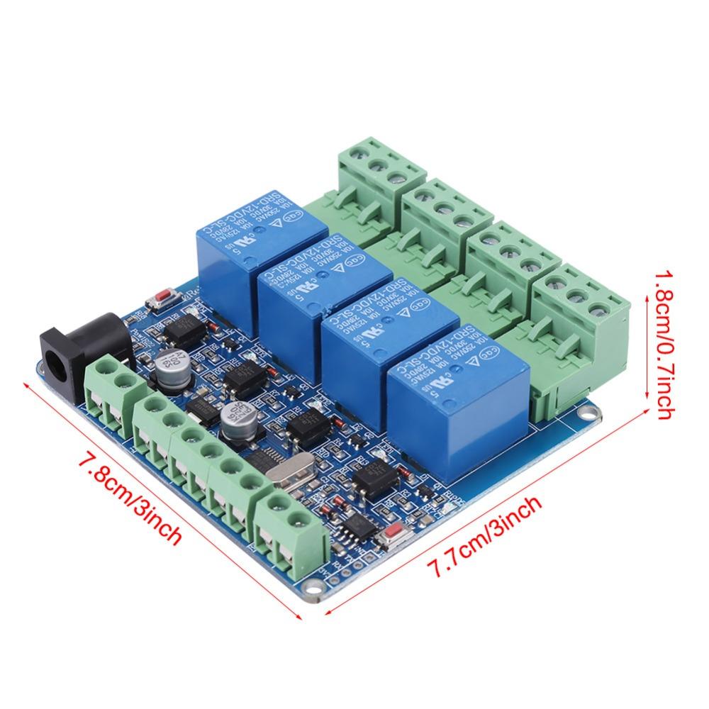 Low Power 4 Channel Relay DC 12V STM8S103F3 Microcontroller 4 Channel Relay Relay Module Smart Control Systems