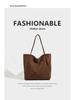 Large Capacity Suede Shoulder Tote: Artistic Lazy Style for Students & Shoppers
