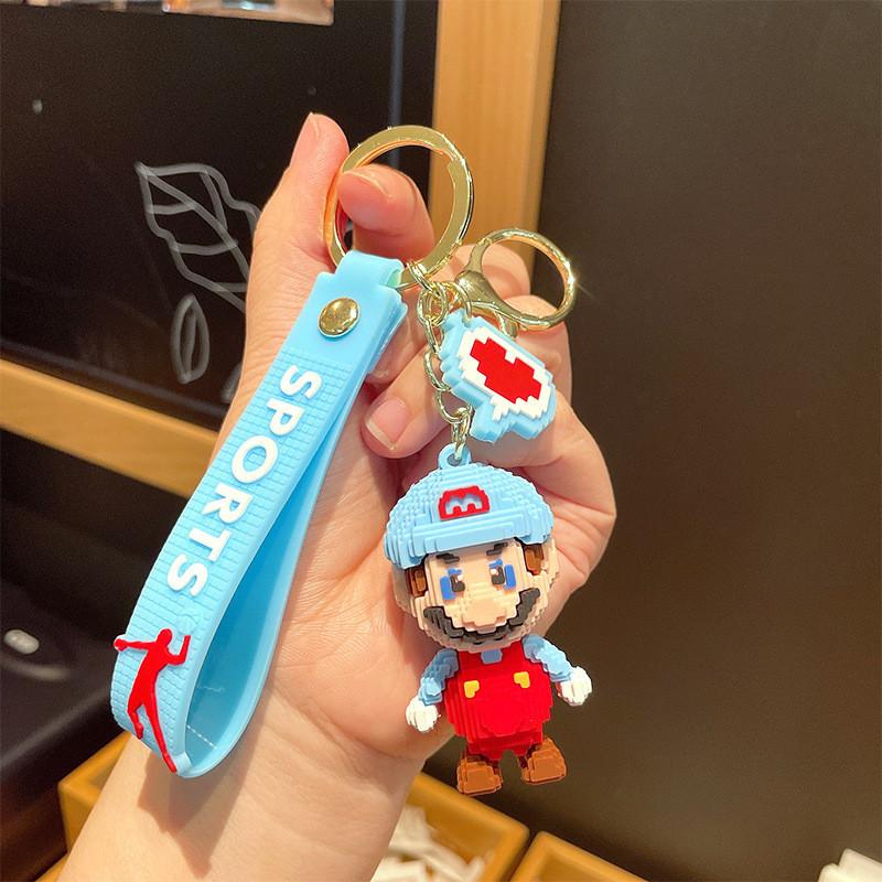 Kreativer Cartoon Mario Schlüsselanhänger Charmante PVC-Dekoration für Rucksack und Schlüssel