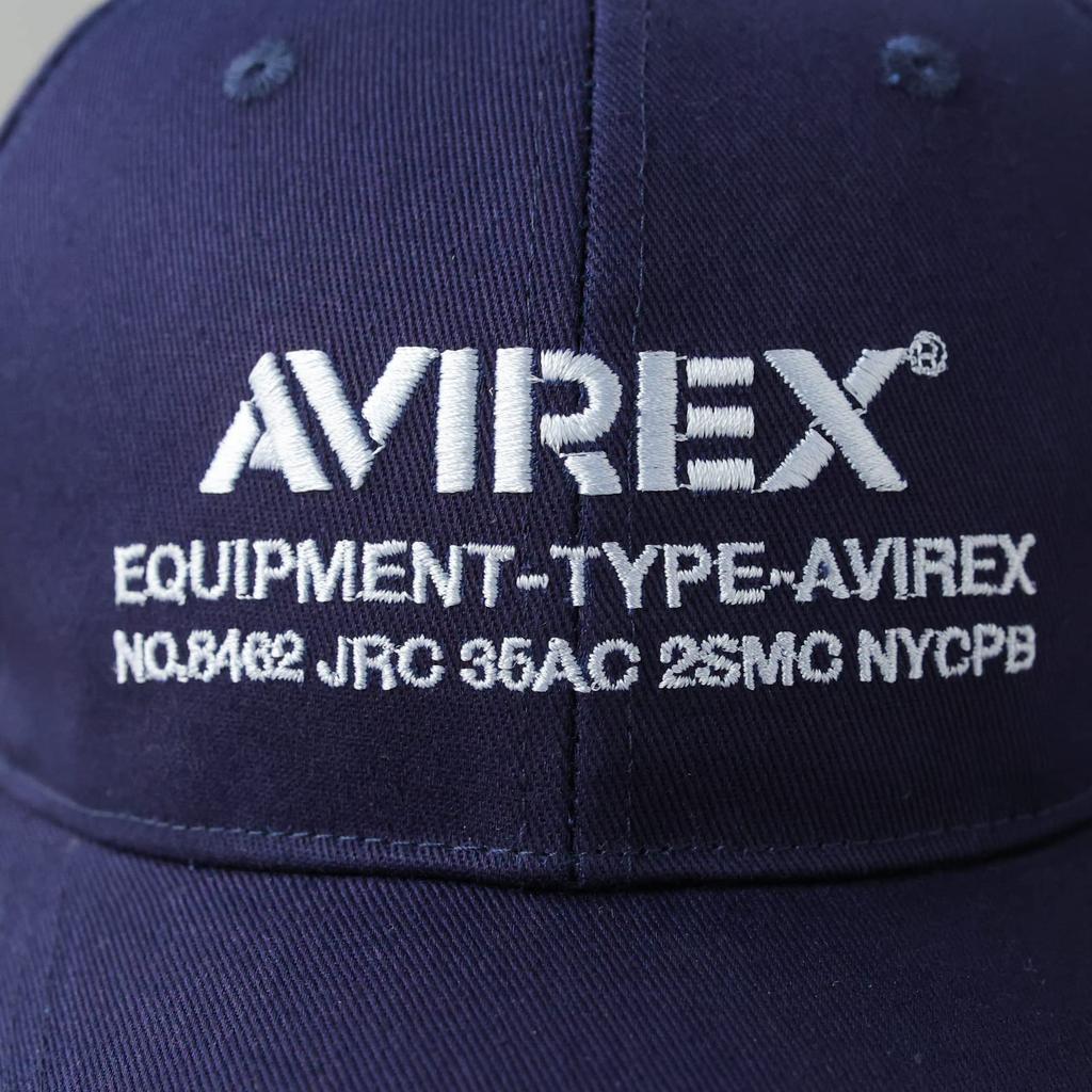 AVIREX NUMBERING Military Baseball Cotton Size F 6-Panel Cap, Men's Low-Profile Cap, Navy,