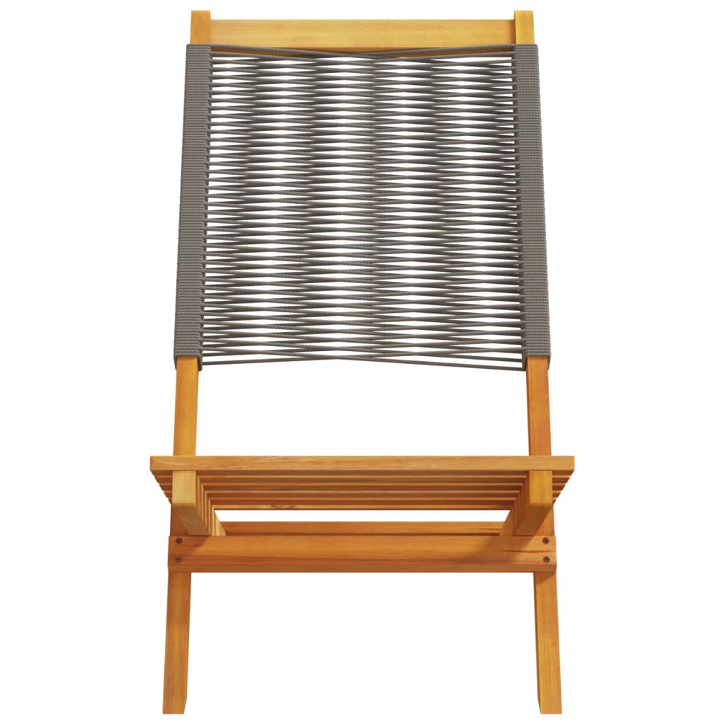 Garden Chairs 2 pcs Grey Solid Acacia Wood and Polypropylene