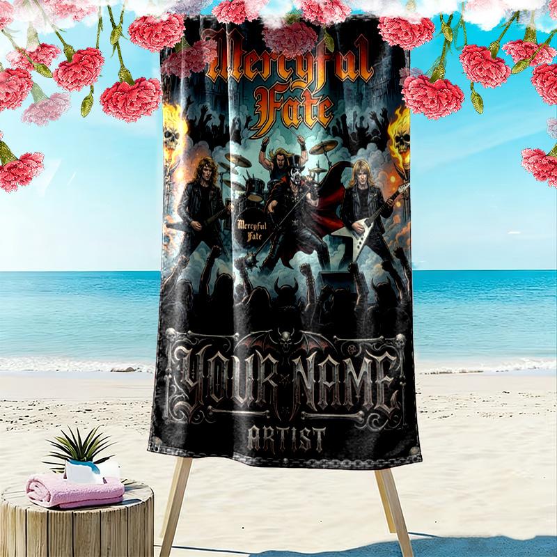 Name Custom Band Motörhead Print Beach Towel, Large Soft Quick Dry Towel for Beach Camping Swimming