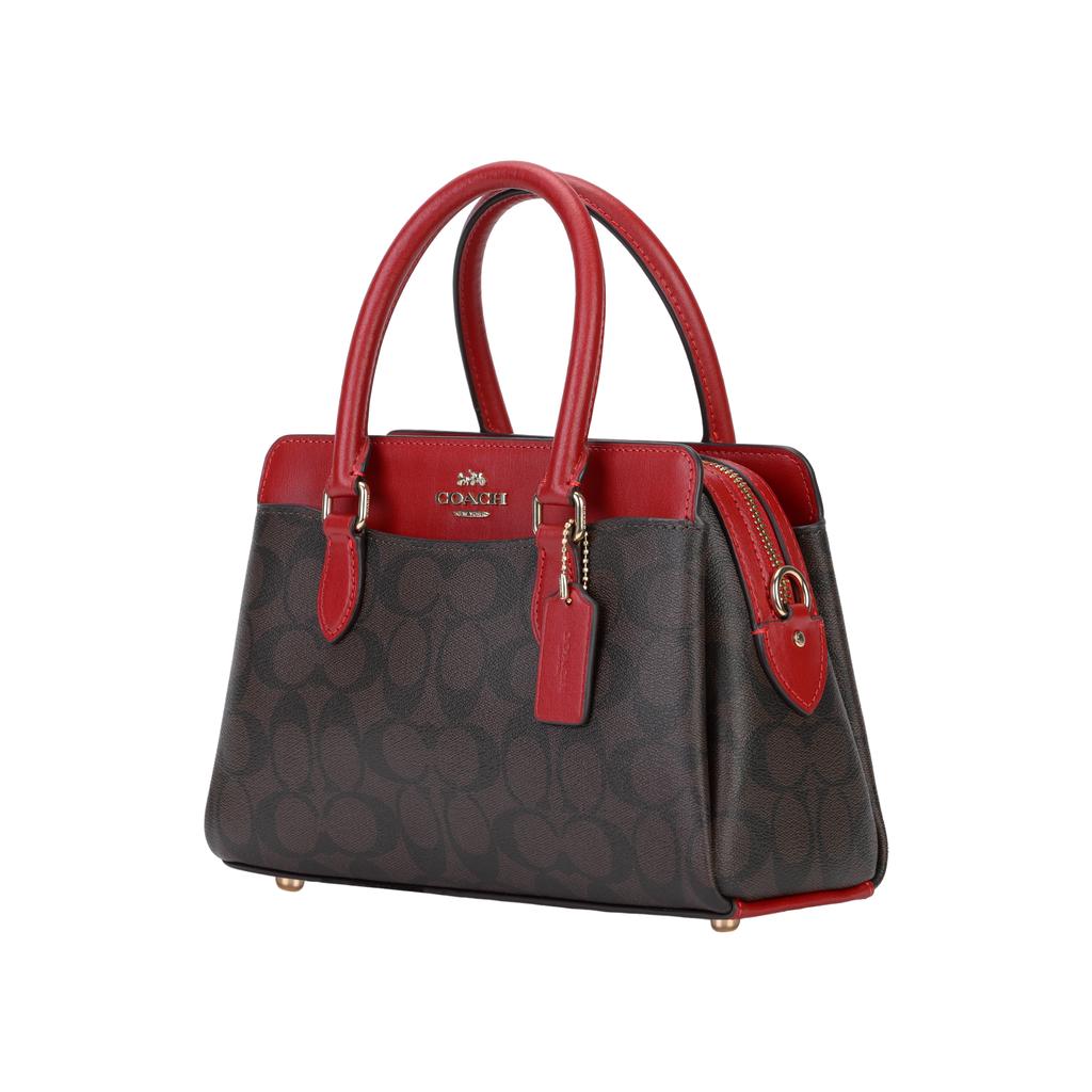 COACH Darcie PVC Shoulder Bag, Crossbody Bag, Handbag Medium Women's Gold & Brown & Red CH174-IMRVQ