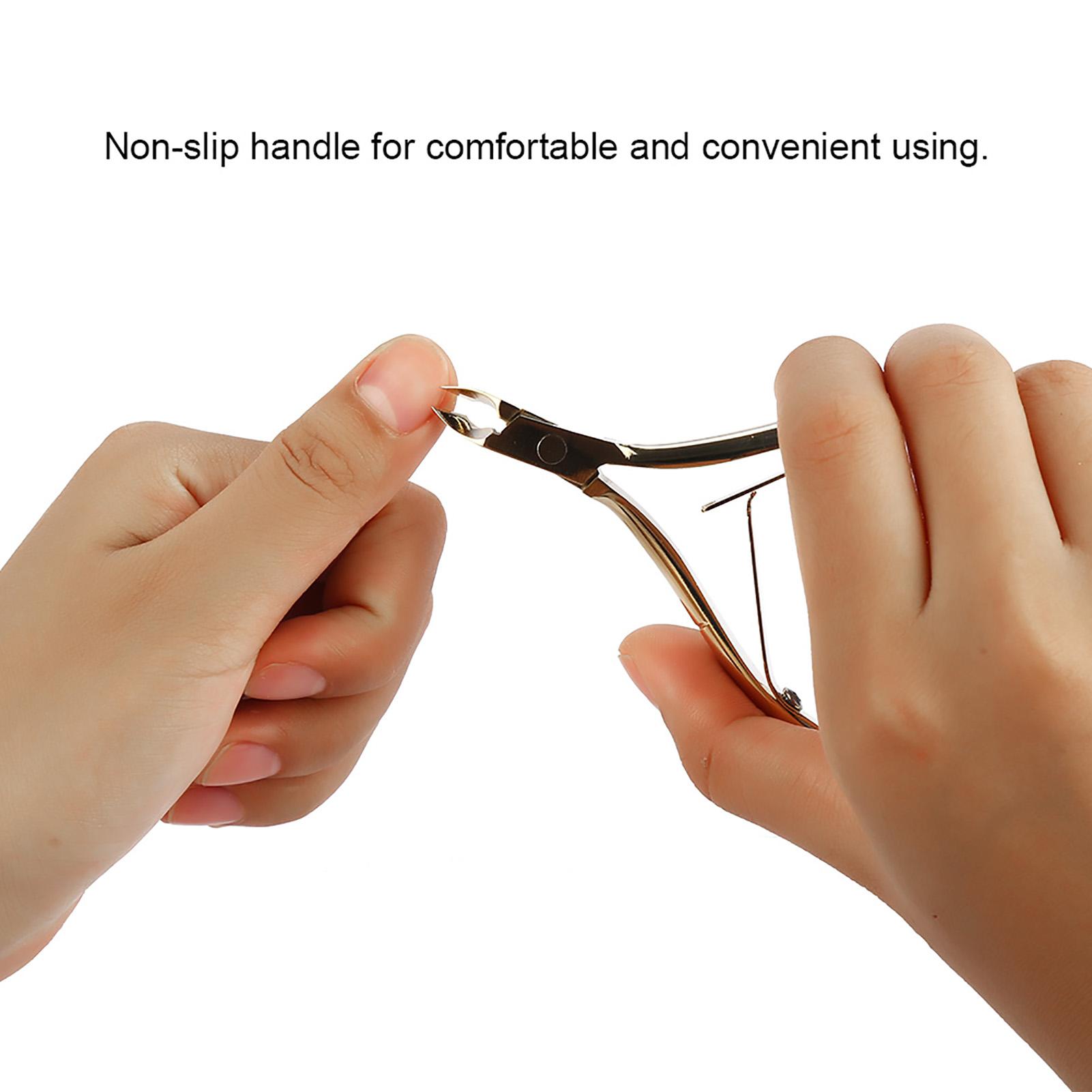 

Stainless Steel Nail Cuticle Nipper Clipper Dead Skin Scissor Nail Manicure Tool Gold