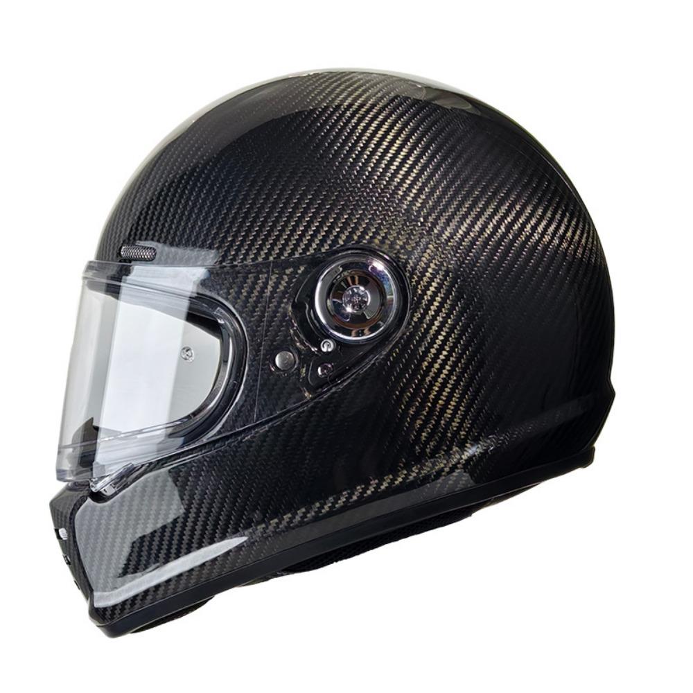 Vintage Full Helmet Four Seasons Men's and Women's Light Commuter Fiberglass Carbon Fiber Cruise Locomotive Motorcycle Helmet