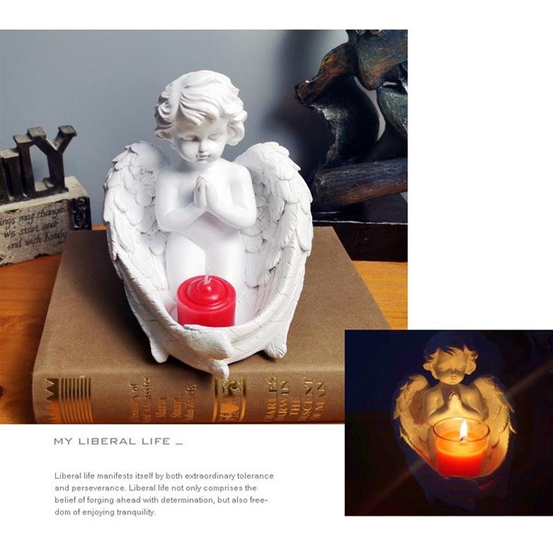 Andělská křídla opeřená čajová svíčková figurka Ornament Pamětní dárek