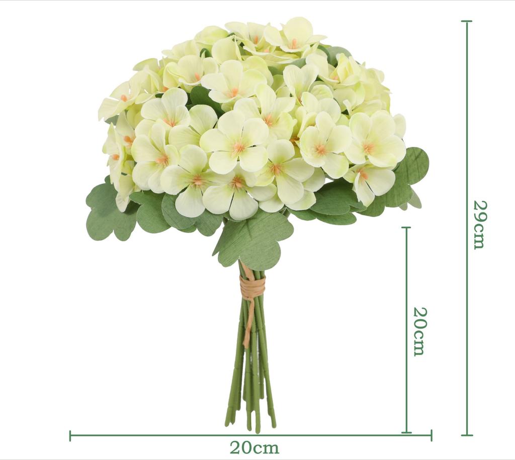 12 Stück Simulation Hortensie künstliche Blume Wohnzimmer Ornament Dekoration Hochzeitsstrauß Bankettsaal Landschaftsgestaltung Kunststoff