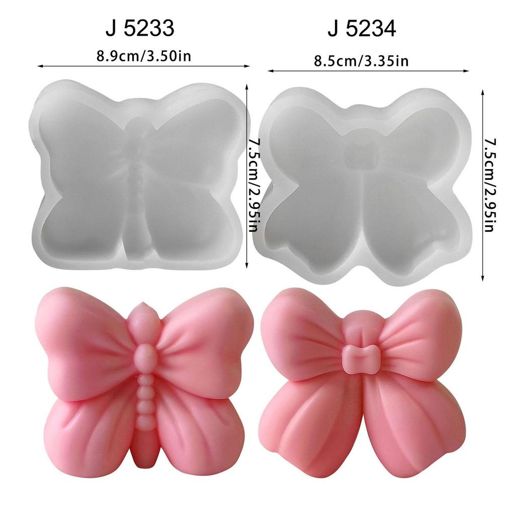 Bows Shaped Candle Molds Casting Molds Lovely Bowknot Silicone Mould Ornament Molds Plasters Molds Epoxy Resin Molds