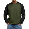 Men's Loose-fitting Casual Waffle-weave  Neck Long-sleeved Top