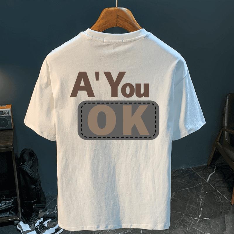 Pure Cotton Short-Sleeved Men S Summer High-End Trendy Brand American T-Shirt Breathable Loose Xinjiang Cotton s (recommended 40-50kg )