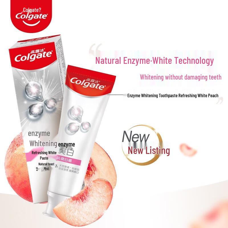 Colgate Peach Whitening Toothpaste with 2 Soft Toothbrushes