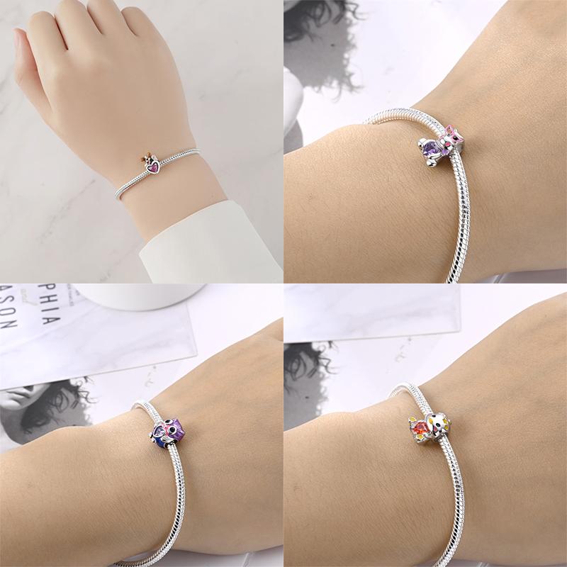 Exquisite Charms Copper Dog Owl Animals Hearts Beads Fit Bracelet Necklace Accessories Bead Jewelry Making Fine Jewelry Gift