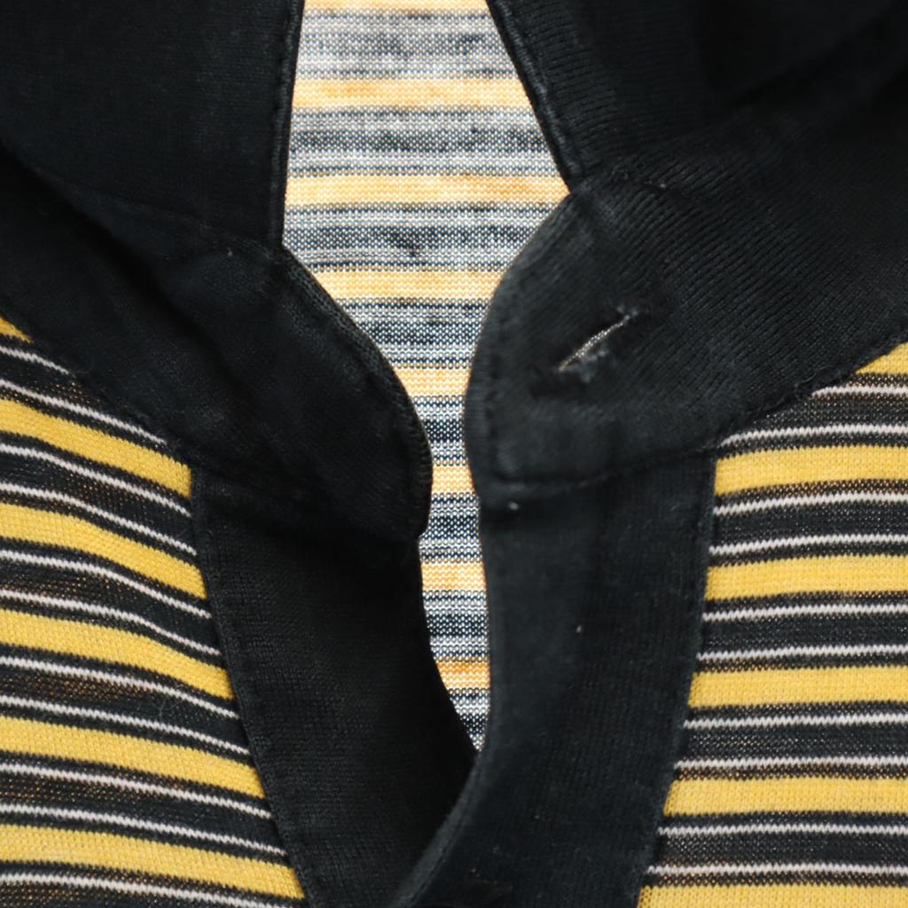 PIA SPORTS Border Pattern Short Sleeve Polo Shirt 4 Yellow Men's Used