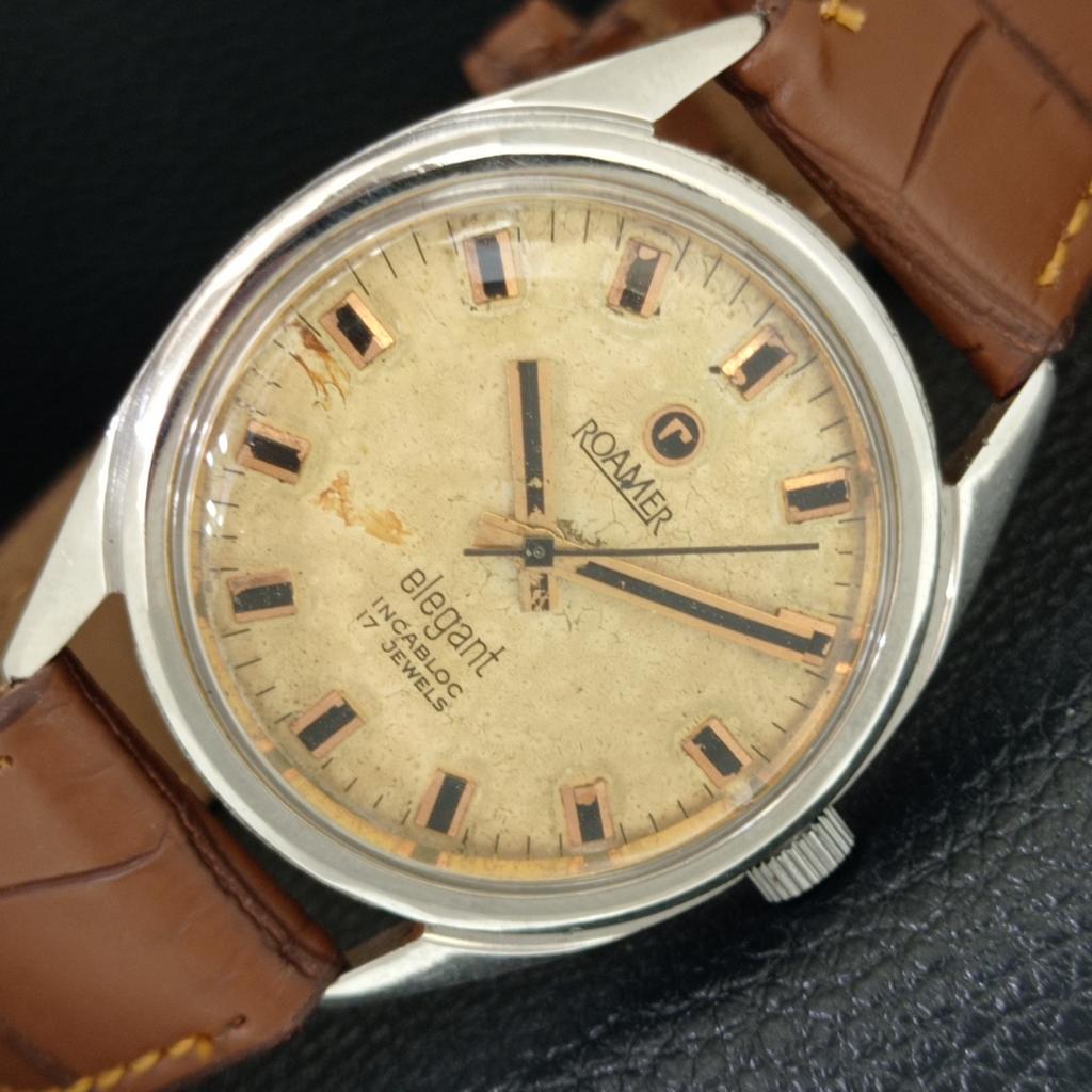 ВИНТАЖНЫЕ ROAMER ELEGANT INCABLOC РУЧНОЙ ЗАВОД ШВЕЙЦАРСКИЕ МУЖСКИЕ ЧАСЫ a703868-1