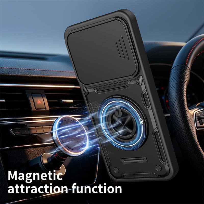 Armor Funda Para For Samsung Galaxy A37 A57 A17 5G A07 4G Case Slide Camera Lens Back Cover Magnetic Ring Stand Protect Coque