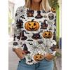 Halloween Women's Long Sleeve Cute Pumpkin Head 3D Pattern T Shirt  2024 Autumn Fashion  Women's Top Harajuku  Pullover Clothing