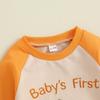 Baby Boy Pumpkin Embroidery Halloween Romper - Super Cute & Perfect for Outdoors
