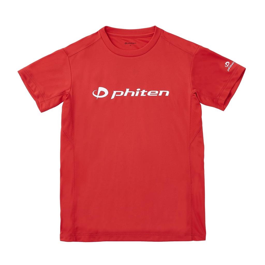 Phiten RAKU XO T-Shirt, Red/White,