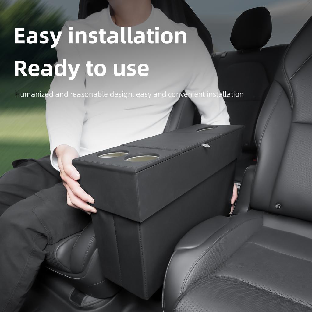 For Tesla 6-Seater Model YL 2026 Second Row Seat Aisle Storage Box, Car Multifunctional Storage Box Interior Accessories