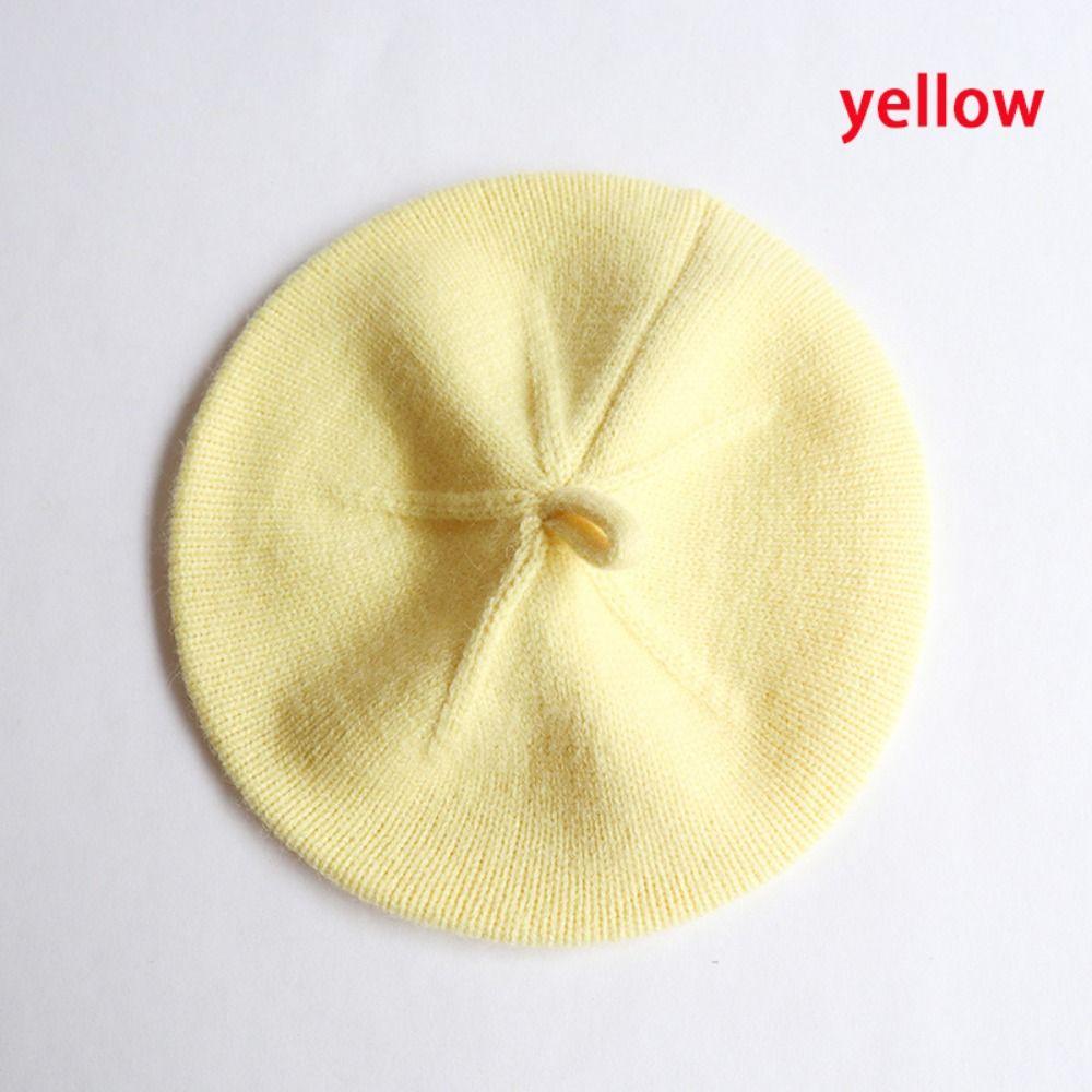 Multicolour Kids Berets Knitted Princess Cap Korean Children Warm Beret  Autumn Winte